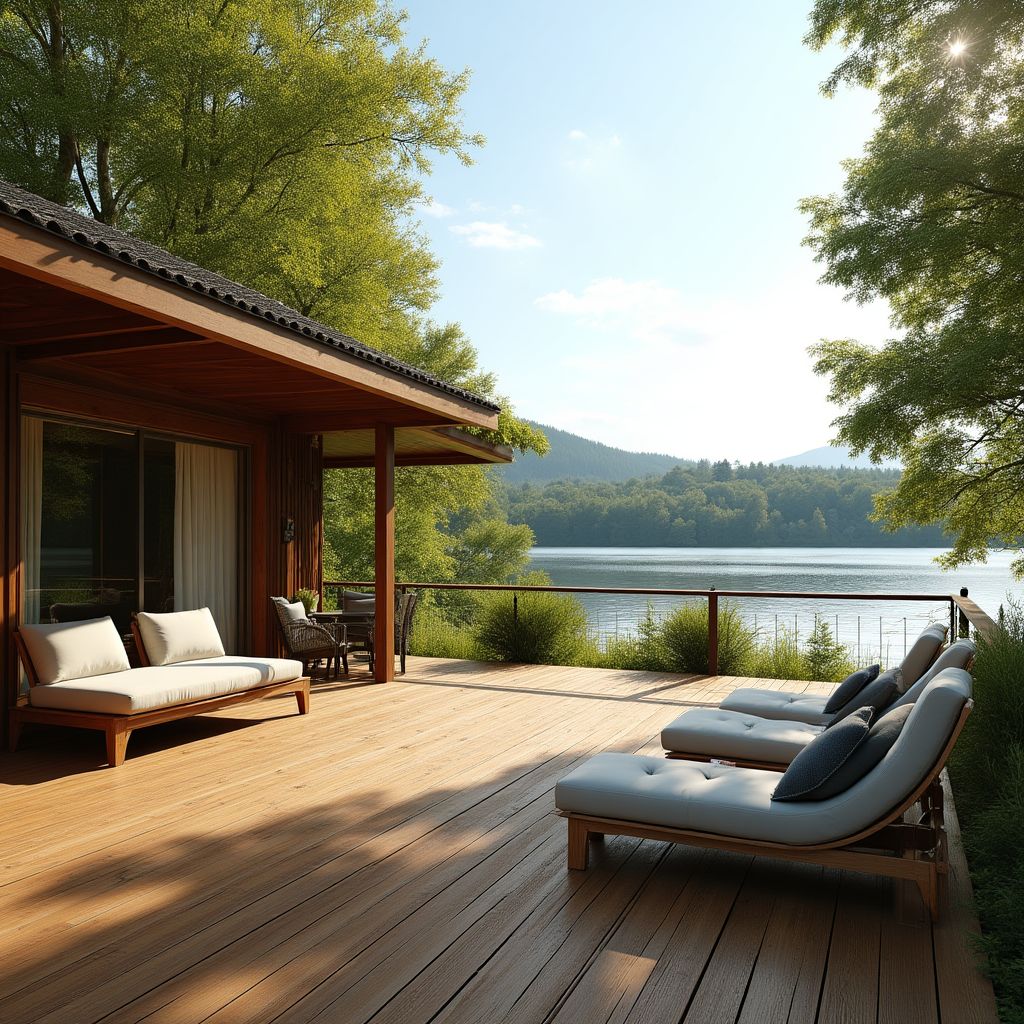 Taras z widokiem na jezioro