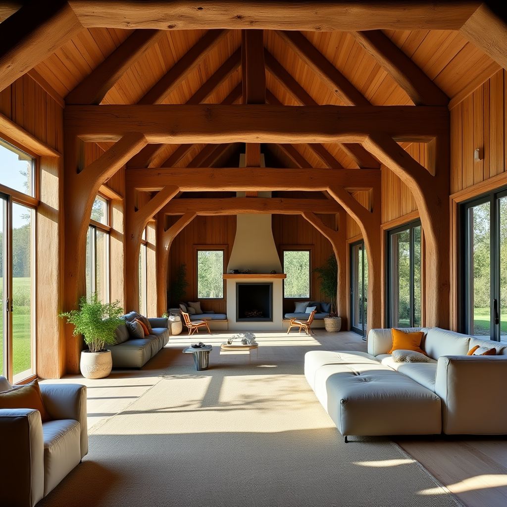 Adaptowana stodoła - wnętrze