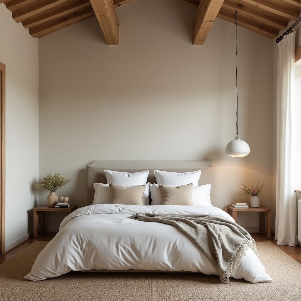Nowoczesna sypialnia w stylu wiejskim