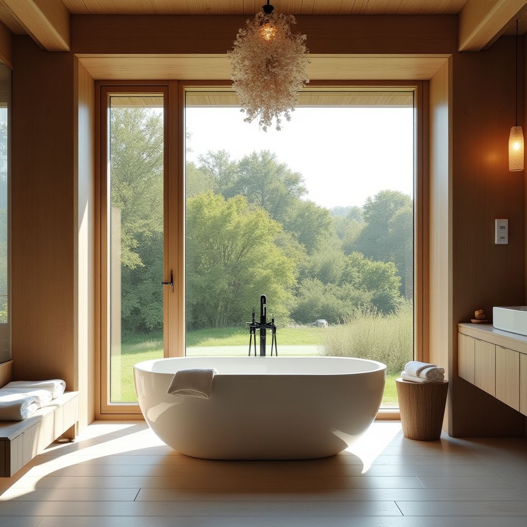 Łazienka w stylu spa w domu wiejskim